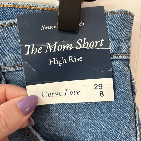 NWT Abercrombie & Fitch A&F The Mom Short High Rise Curve Love size 8/29 - Picture 4 of 8